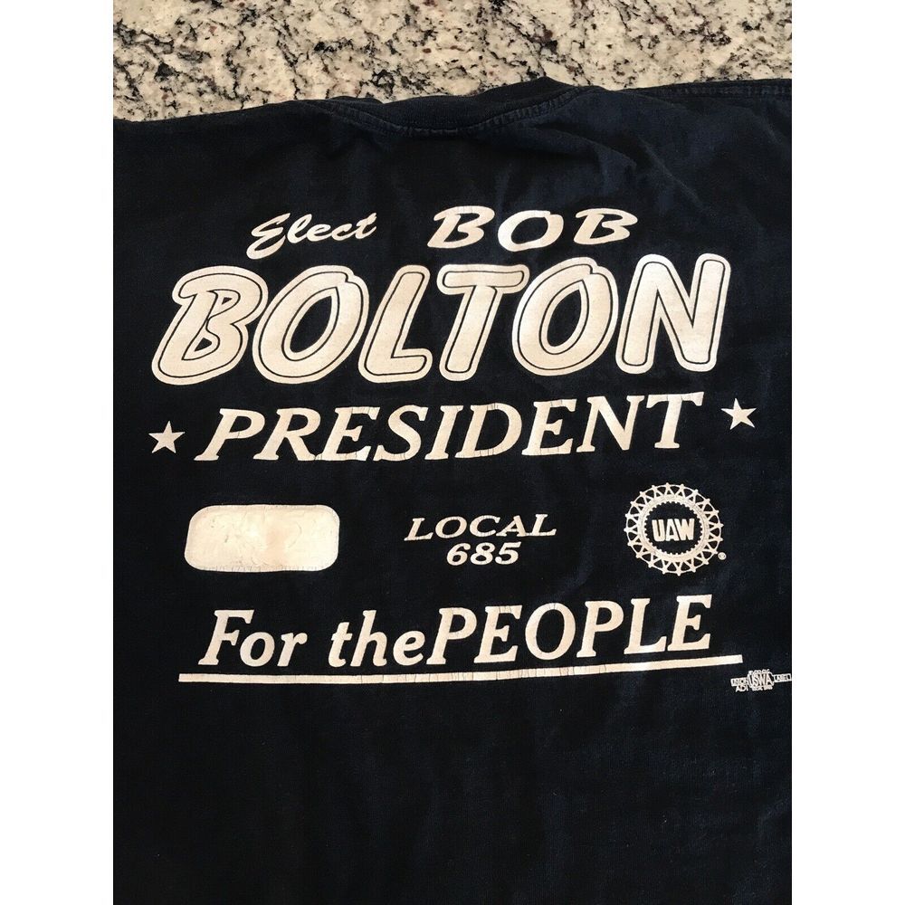 🇺🇸 UAW Local 685 blue T-shirt XL Made In USA 🇺🇸 Bob Bolton For President